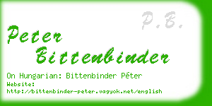 peter bittenbinder business card